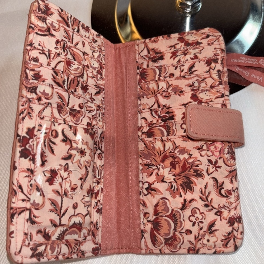 Vera Bradley Cotton Finley Wallet with RFID Protection, Terra Cotta Rose - Picture 3 of 11